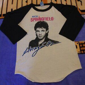 Vintage Original Rick Springfield Living In Oz World Tour 1983 Small T-shirt